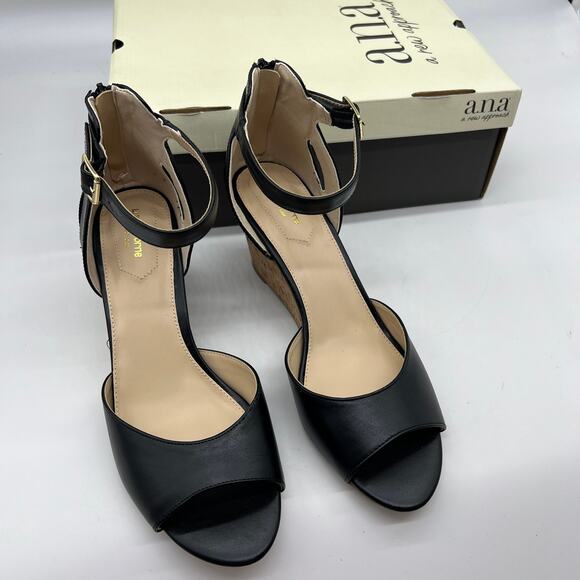 Liz Claiborne Womens Octavia Wedge Sandals Black Size 11M - Picture 2 of 12